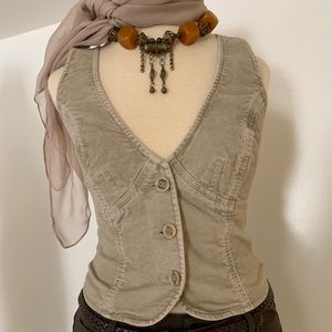 London Jeans Khaki Corduroy Vest